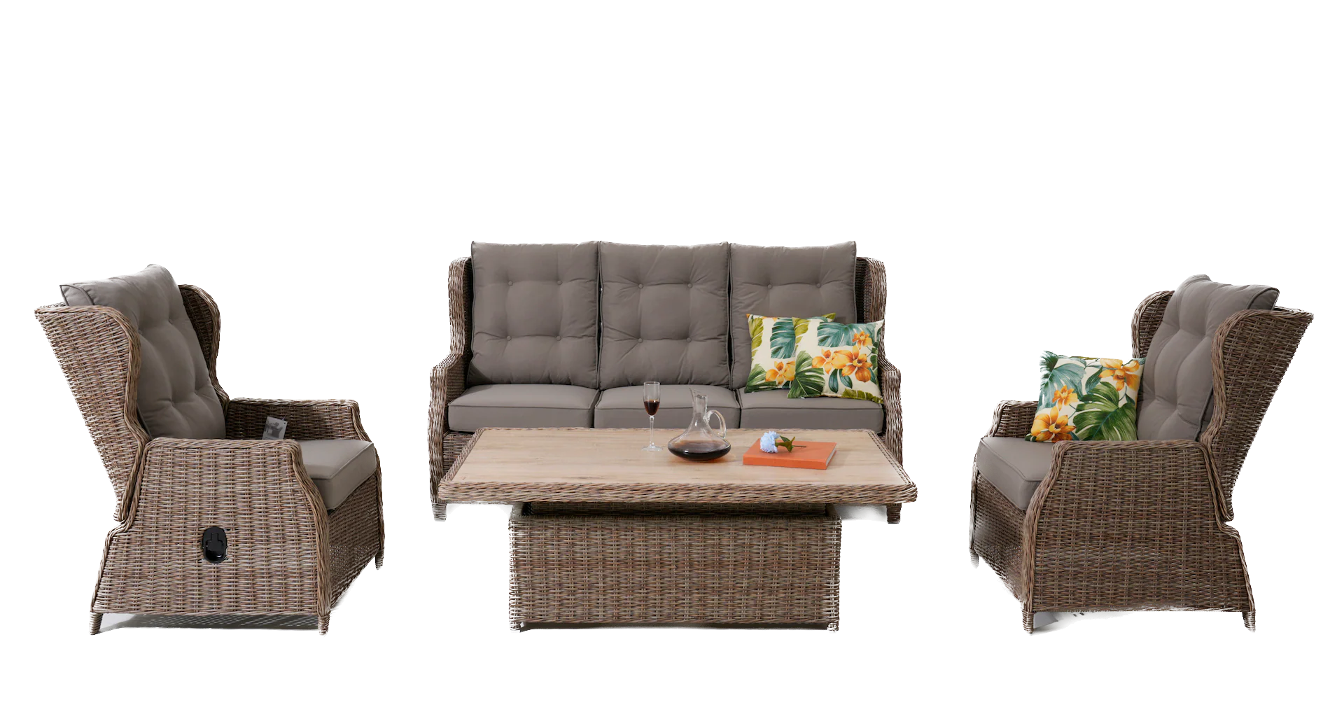Buenos Aires 4-Piece Outdoor Recliner Lounge Set | Marina - Image 3