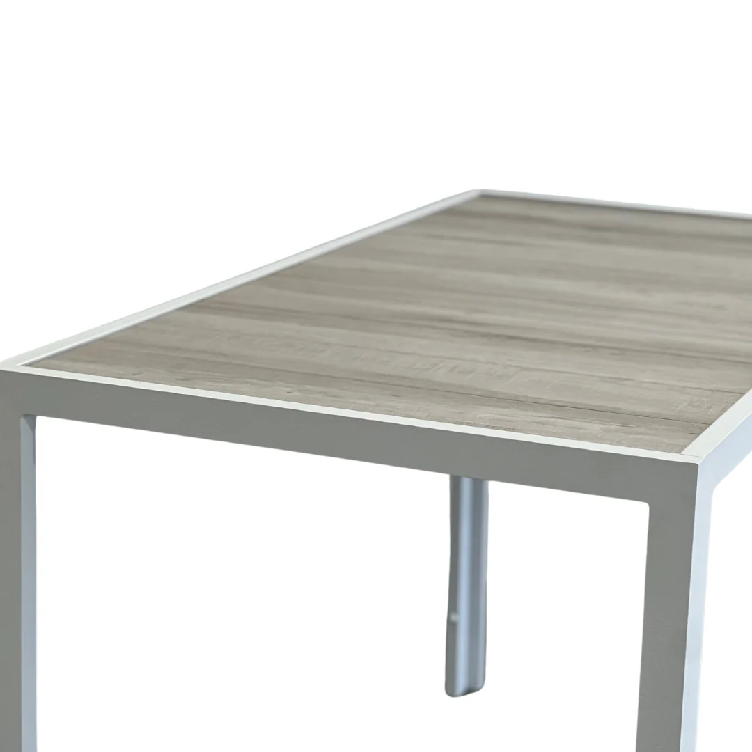 Ekaterina Gardenia 5 Piece Outdoor Bar Tables and Stools Set | White - Image 10