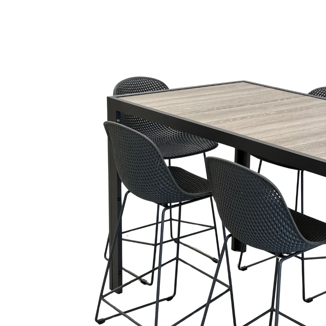 Ekaterina Outdoor Bar Table | Gunmetal - Image 5