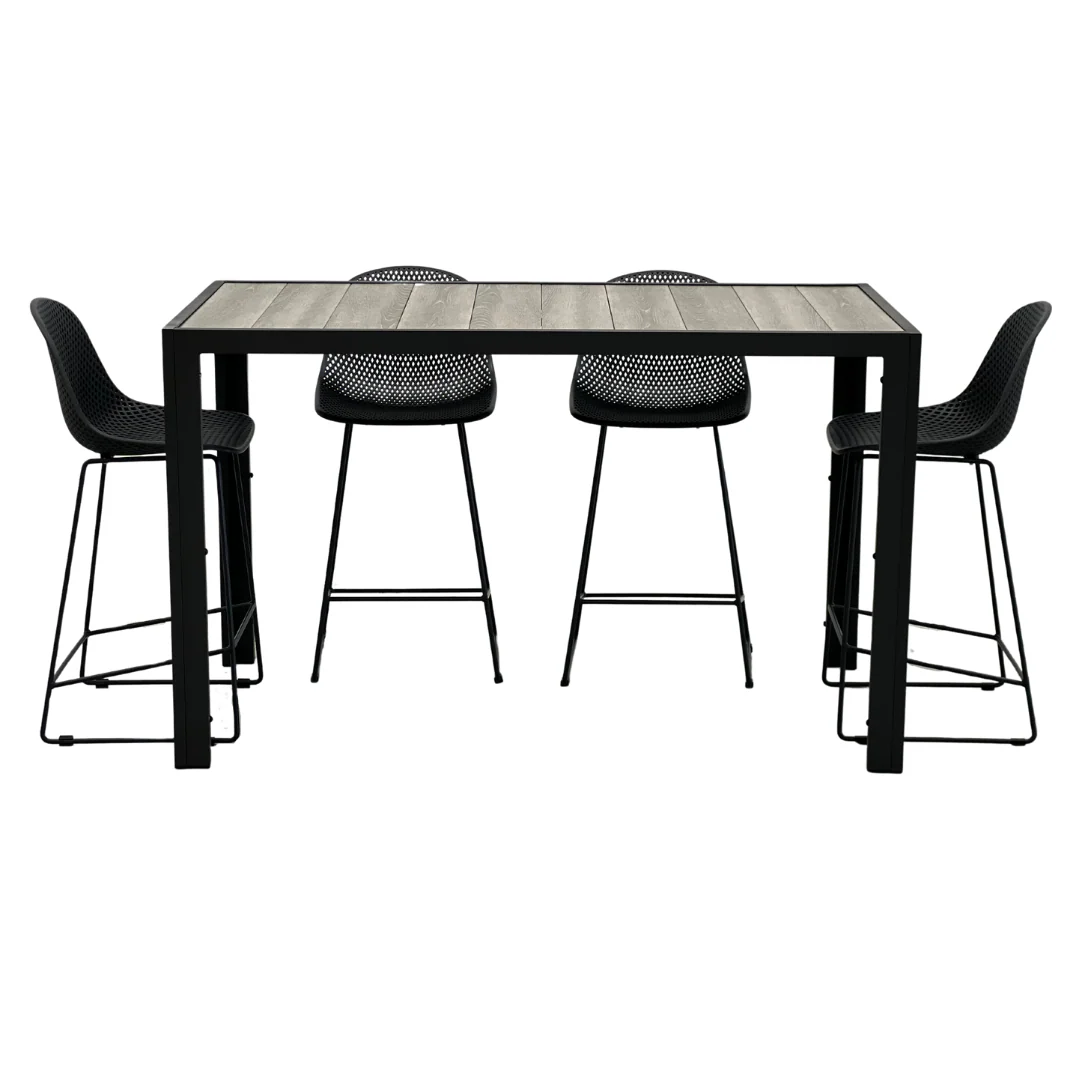 Ekaterina Outdoor Bar Table | Gunmetal - Image 6