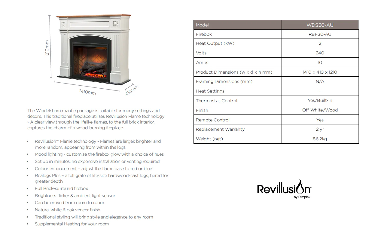 Windelsham Mantle Electric Fire Heater - Image 7