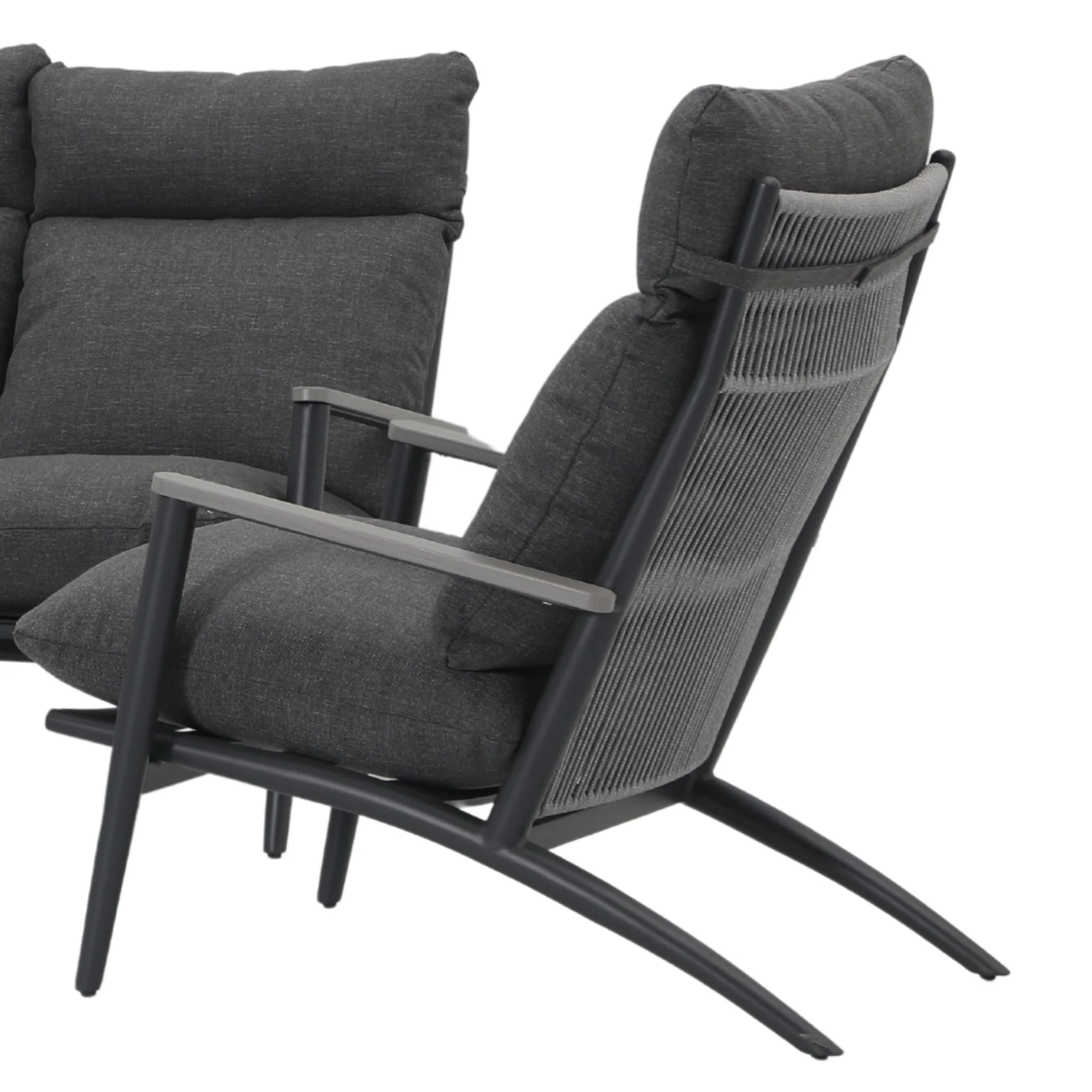 Florent 4 Piece Outdoor Lounge | Gunmetal - Image 3