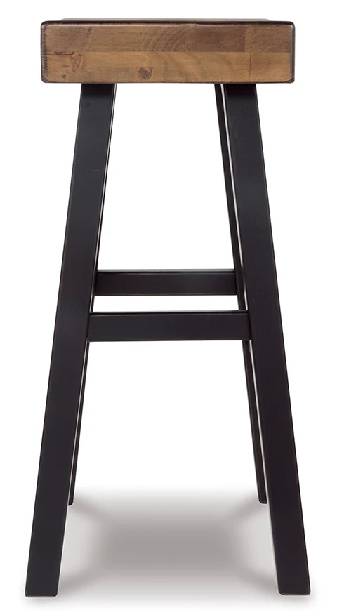 Glosco Large Stool | Brown and Timber - Image 3