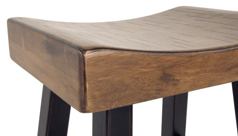 Glosco Large Stool | Brown and Timber - Image 5