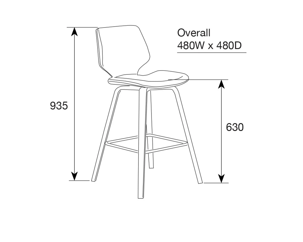 Ryde Bar Stool | Oak - Image 6