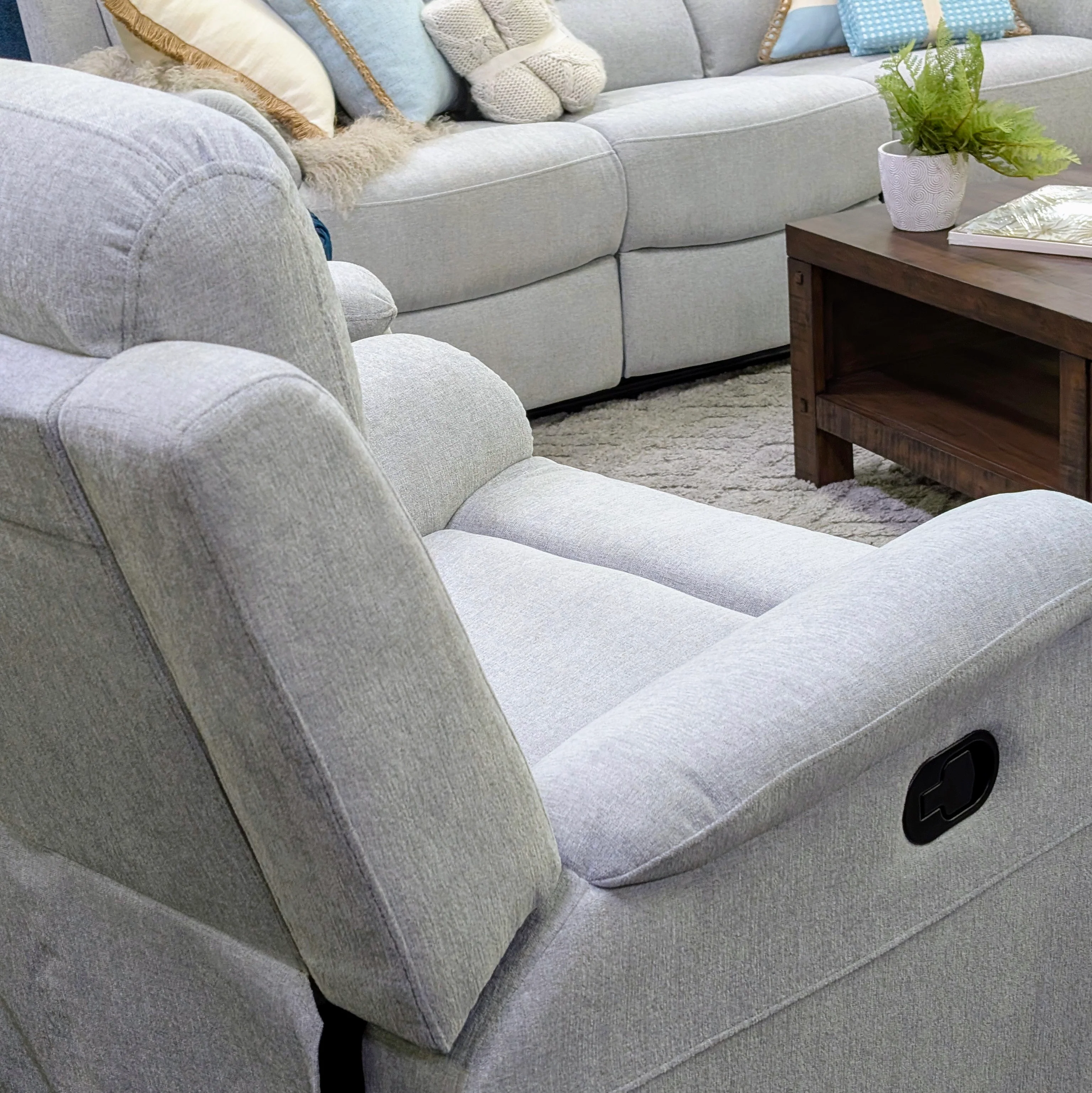 Westbury 3 Piece Recliner Lounge Suite | Silver - Image 3